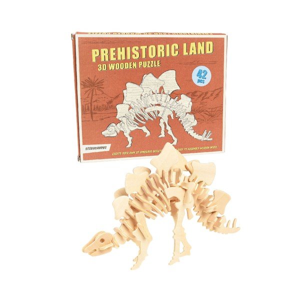 Dřevěné 3D puzzle dinosaurus Rex London Stegosaurus