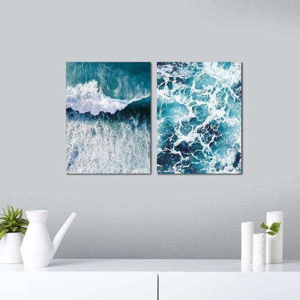 Set di 2 quadri Waves - Onno-image-1