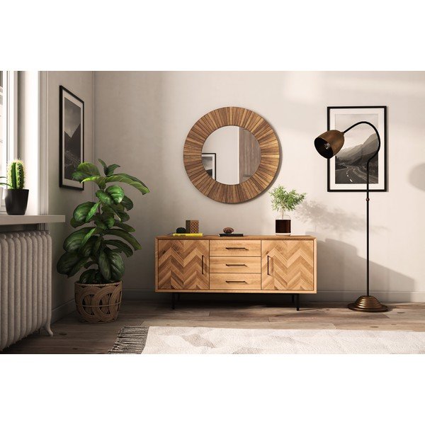 Cassettiera bassa in legno di quercia in colore naturale 144x65 cm Abies - The Beds-image-4