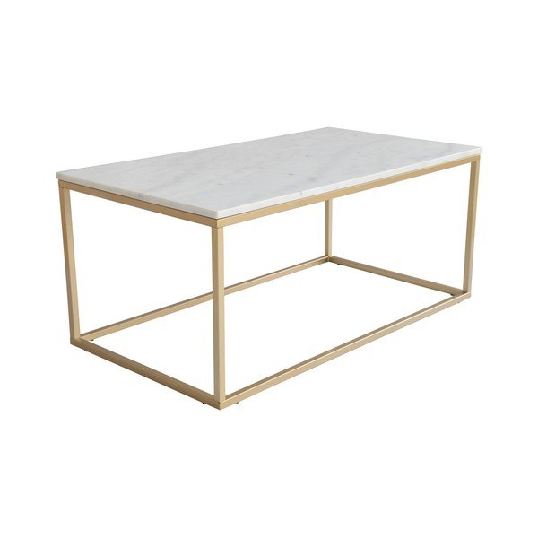 Tavolino con piano in marmo bianco e base dorata Accent - RGE-image-1