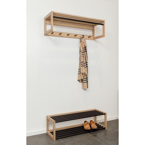 Scaffale a parete in legno massiccio di quercia Puro Slussen - Woodman-image-1