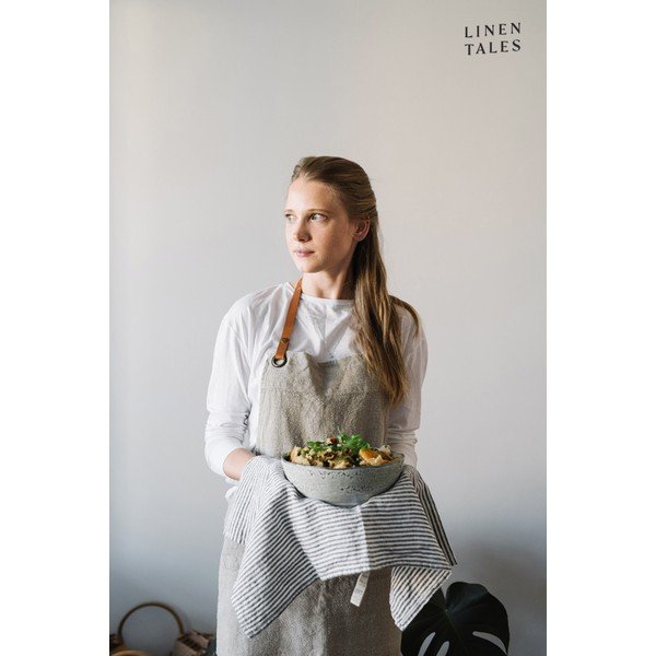 Asciugamano di lino 45x65 cm Thin Black Stripes - Linen Tales-image-1