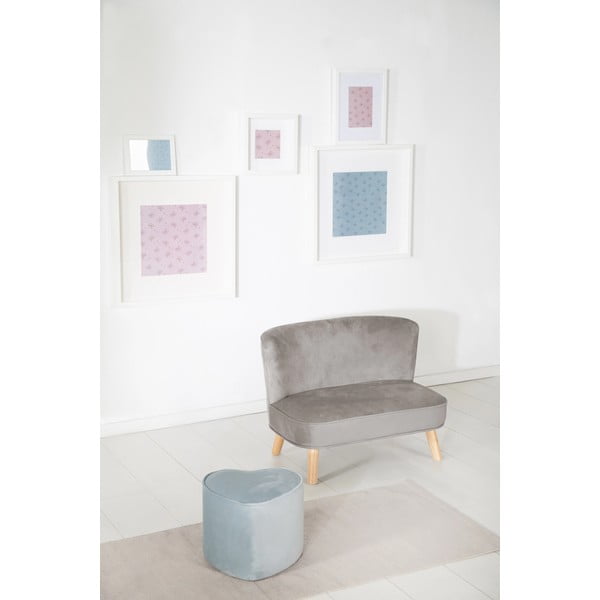 Divano per bambini in velluto grigio chiaro 70 cm Lil Sofa - Roba-image-2