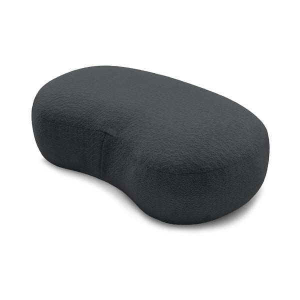 Pouf in tessuto bouclé grigio scuro Saint-Germain - Bobochic Paris-image-4