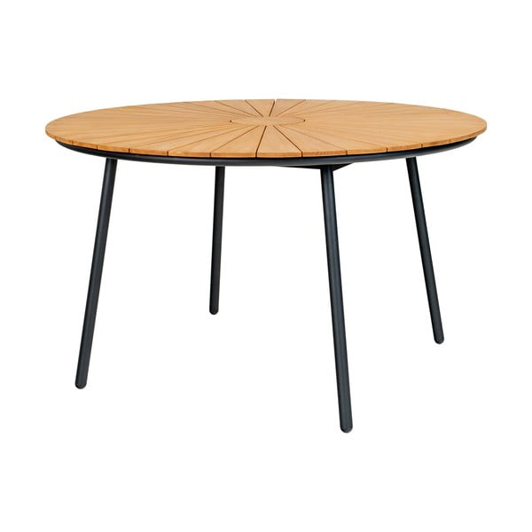 Tavolo da pranzo da giardino rotondo in teak massiccio ø 130 cm Cleveland – House Nordic-image-2