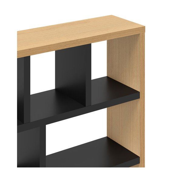 Libreria in rovere decorato in nero e naturale 150x159 cm Berlin - TemaHome-image-4