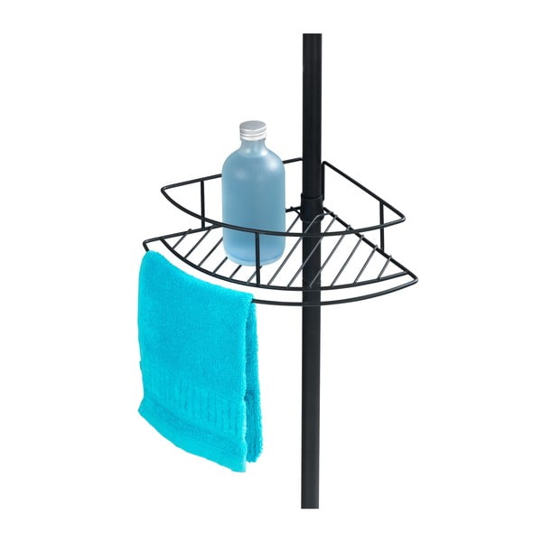 Mensola angolare telescopica nera per doccia , 23 x 31 cm Dolcedo - Wenko-image-4