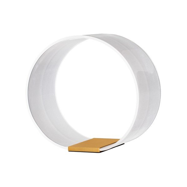 Lampada da tavolo LED dorata in alluminio con paralume in vetro acrilico con intensità regolabile (altezza totale 28 cm) Valentin – Nova Luce