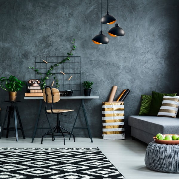 Lampada a sospensione nera con paralume in metallo ø 50 cm Sivani - Opviq lights-image-1