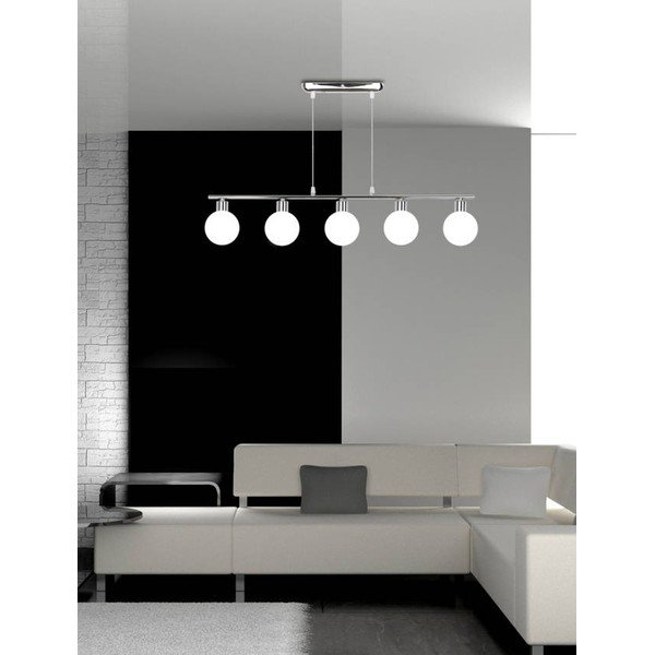 Lampada a sospensione in argento con paralume in vetro 10x82 cm Oden - Candellux Lighting-image-2