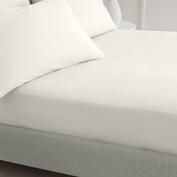 Lenzuolo con angoli color crema in percalle di cotone 90x190 cm Cotton Percale – Bianca-image-1