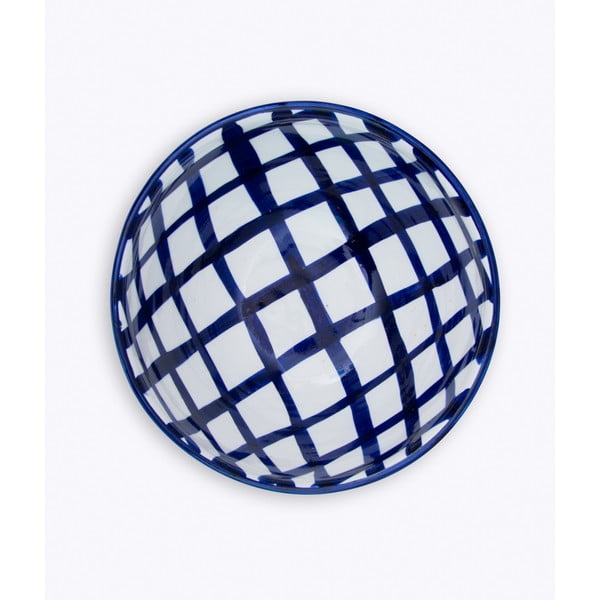 Ciotola in ceramica blu e bianca Linee, ø 23 cm - Tierra Bella-image-2