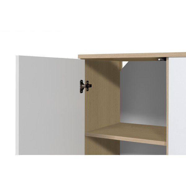 Cassettiera bassa bianca 190x81 cm Albi - TemaHome-image-1