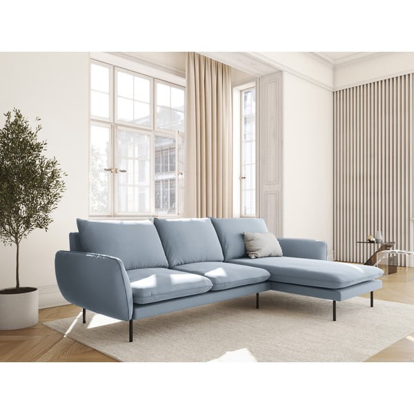 Divano angolare in velluto azzurro (angolo destro) Vienna - Cosmopolitan Design-image-1