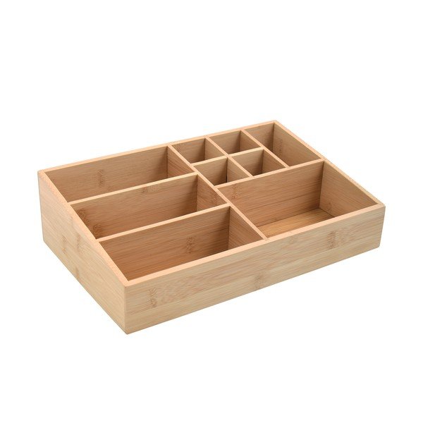 Organizer da bagno di colore naturale in bambù per cosmetici Isalys – MSV