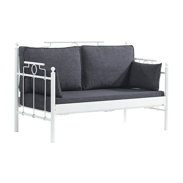 Set da giardino in bianco e grigio scuro per 4 persone Hatkus - Floriane Garden-image-3