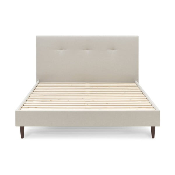 Letto matrimoniale imbottito beige con griglia 160x200 cm Tory - Bobochic Paris-image-1