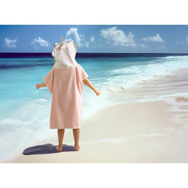 Poncho per bambini rosa in cotone Lola – Good Morning-image-1