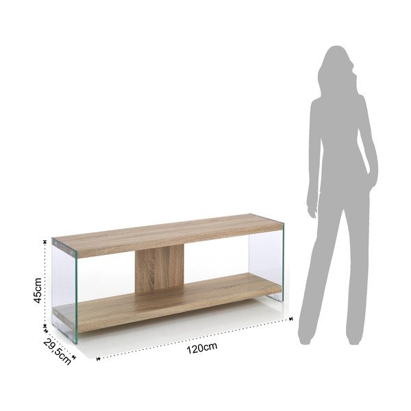 Mobile TV di colore naturale in vetro 120x45x29,5 cm Nancy – Tomasucci-image-4