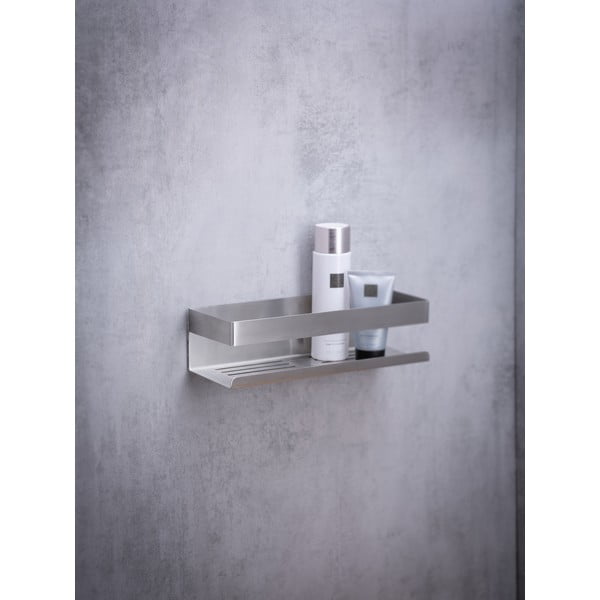 Mensola da bagno color argento opaco adesiva in acciaio inox Genova Matt - Wenko-image-3