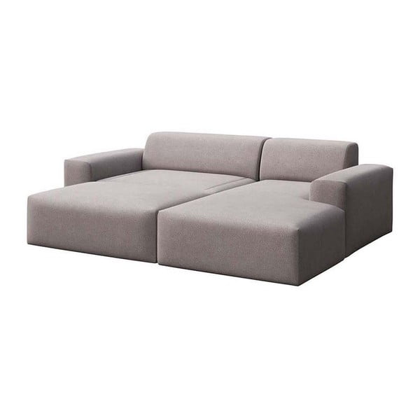 Divano angolare grigio allungabile e con contenitore (con penisola a destra e chaise lounge) rivestito in velluto Villet – Rodier-image-4