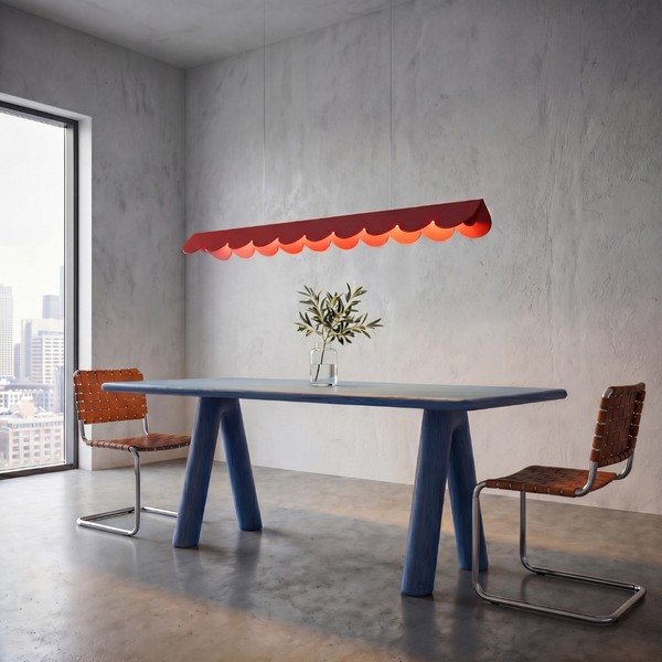 Lampadario LED rosso in alluminio BISCUIT – Thoro-image-2