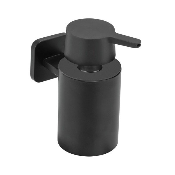 Dispenser per sapone senza foratura nero opaco in acciaio inox con aggancio Turbo-loc Porto – Wenko