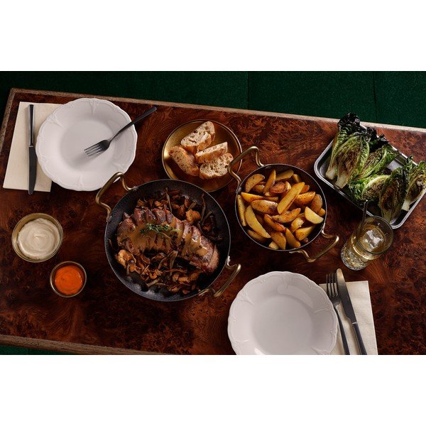 Piatto da portata argentato in metallo ø 24 cm Serve – BonBistro-image-2