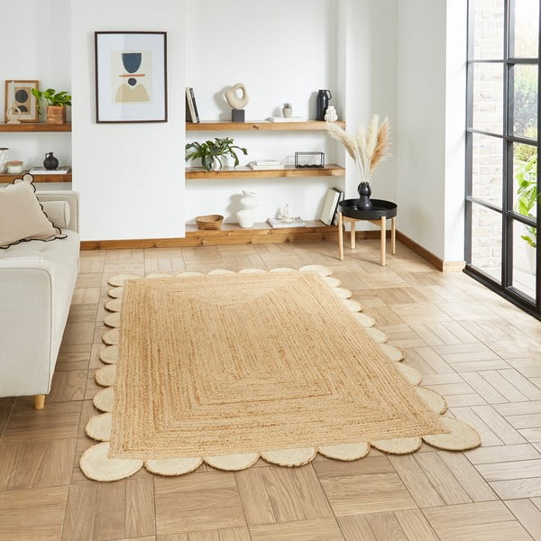 Tappeto di colore naturale in iuta 160x230 cm Savannah Jute – Think Rugs-image-1