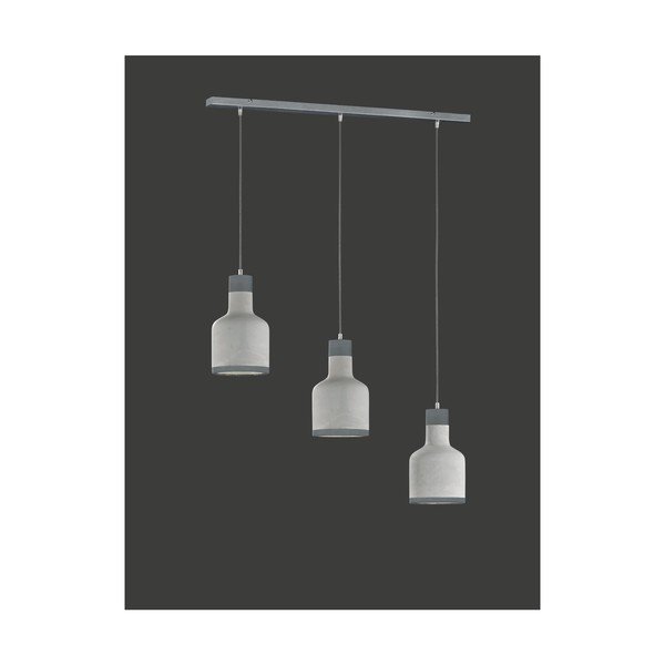 Apparecchio a sospensione grigio per 3 lampadine Rodney, altezza 1,5 m - Trio-image-1