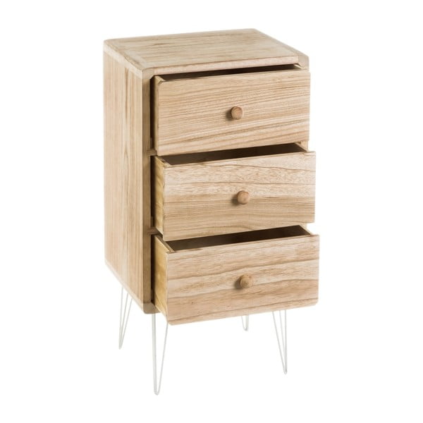 Comodino in legno esotico di colore naturale Natural Way - Casa Selección-image-1