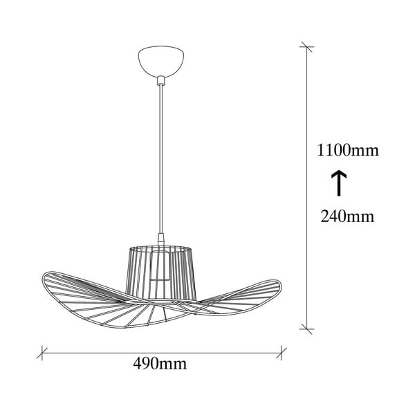 Lampadario nero con paralume in metallo ø 50 cm Tel – Opviq lights-image-3