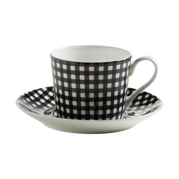Šálek s podšálkem z kostního porcelánu Maxwell & Williams Karo, 270 ml