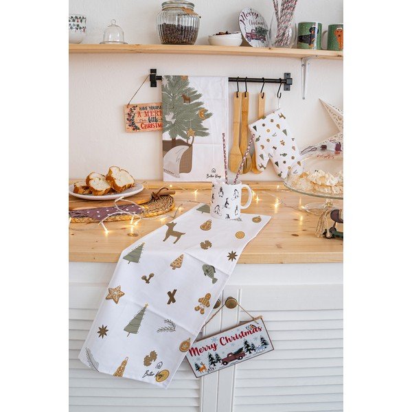 Strofinacci natalizi in cotone in set da 2 70x50 cm Ready for Christmas - Butter Kings-image-1