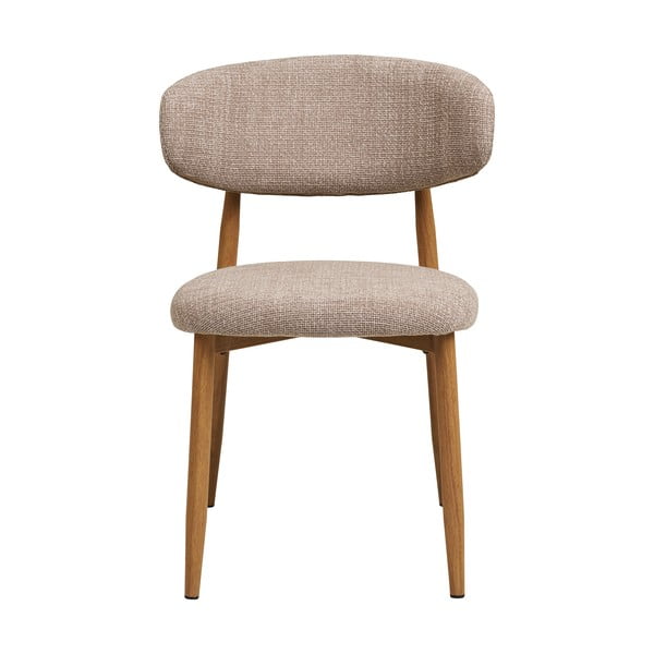 Sedia da pranzo beige/di colore naturale in imbottito Levanto – House Nordic-image-3