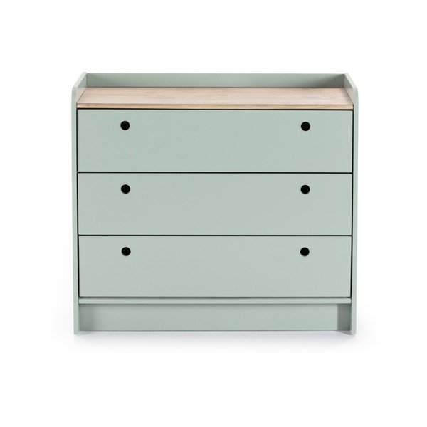 Cassettiera verde con 3 cassetti Monte - Marckeric