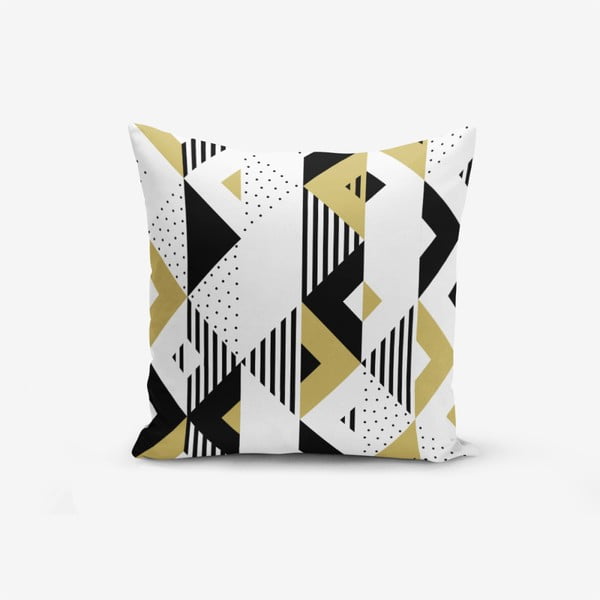 Federa in misto cotone Senape Geometrico Sekiller, 45 x 45 cm - Minimalist Cushion Covers