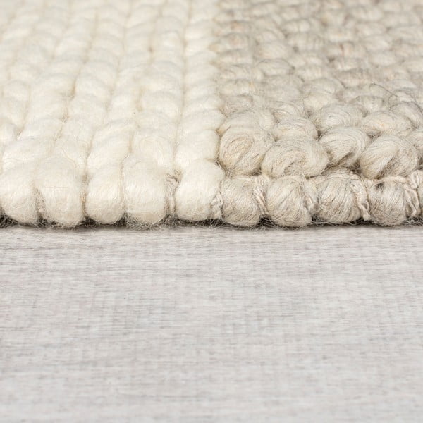 Passatoia beige tessuta a mano in misto lana 60x230 cm Minerals Patchwork - Flair Rugs-image-4
