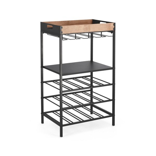 Cantinetta nera in metallo numero di bottiglie 15, 48,5x84,5x34 cm Isaac – Yes Everyday-image-2