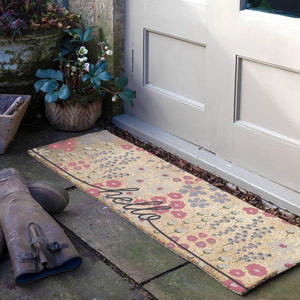 Zerbino in fibre di cocco 40x120 cm Hello Scribbly Floral – Artsy Doormats-image-1