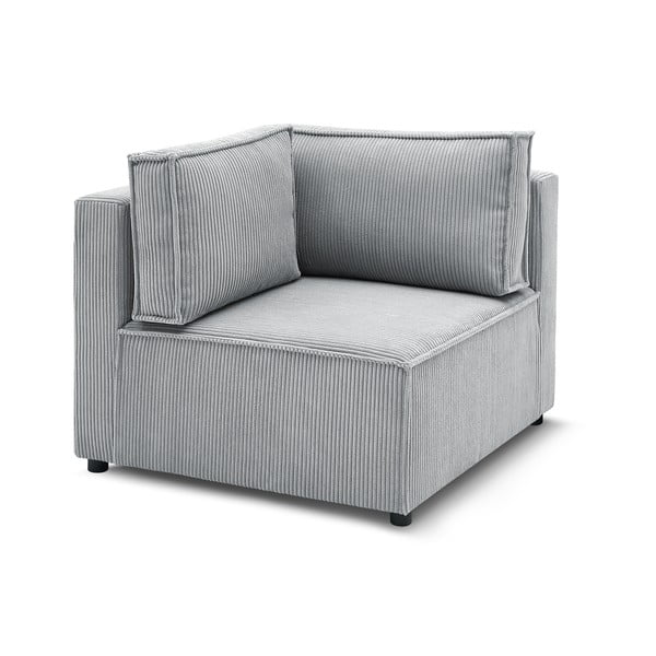 Modulo divano in velluto a coste variabile grigio chiaro Nihad modular - Bobochic Paris