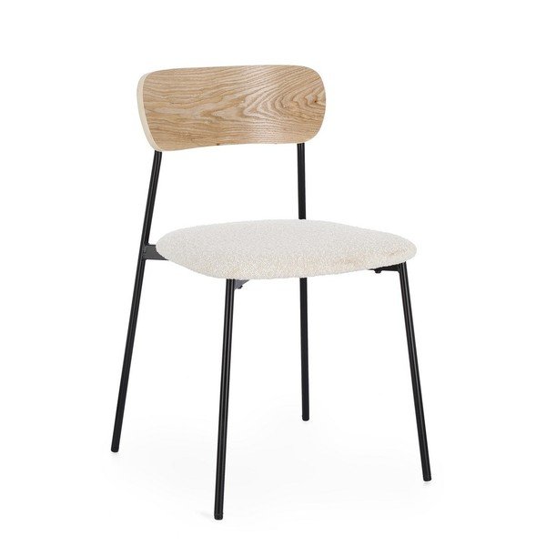 Sedia da pranzo color crema imbottito impilabile Genevieve – Bizzotto