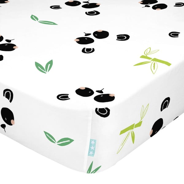 Lenzuolo di cotone per bambini Panda, 60 x 120 cm Panda Garden - Moshi Moshi