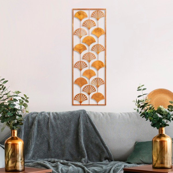 Decorazione murale in metallo 32x90 cm Gingko - Wallity-image-1