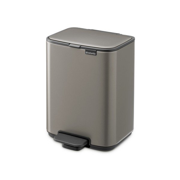 Cestino per la spazzatura grigio in acciaio con pedale 4 l Bo – Brabantia