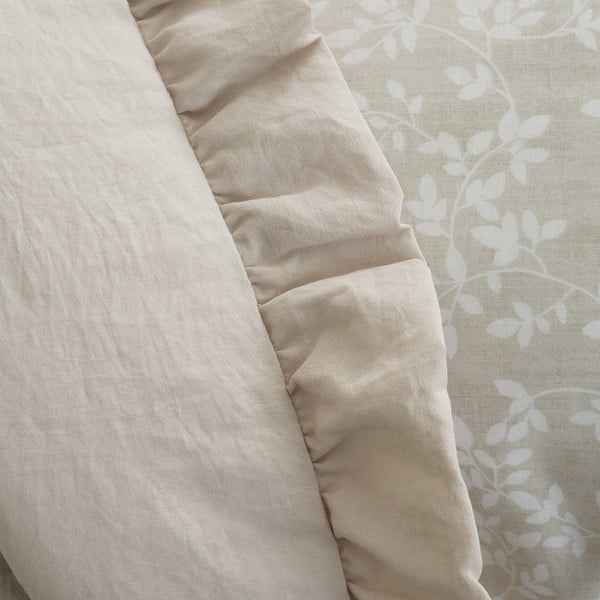 Copriletto beige per letto matrimoniale 220x230 cm Soft Washed Frill - Bianca-image-2