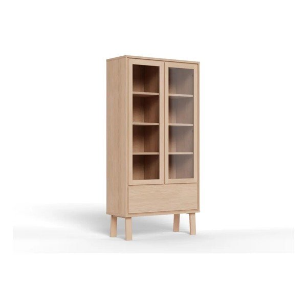 Vetrina colore naturale chiaro impiallacciata 90x180x35 cm Lamberth – Actona