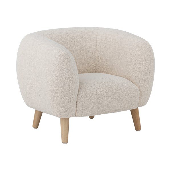 Poltrona per bambini bianca con rivestimento in bouclé Cade – Bloomingville Mini