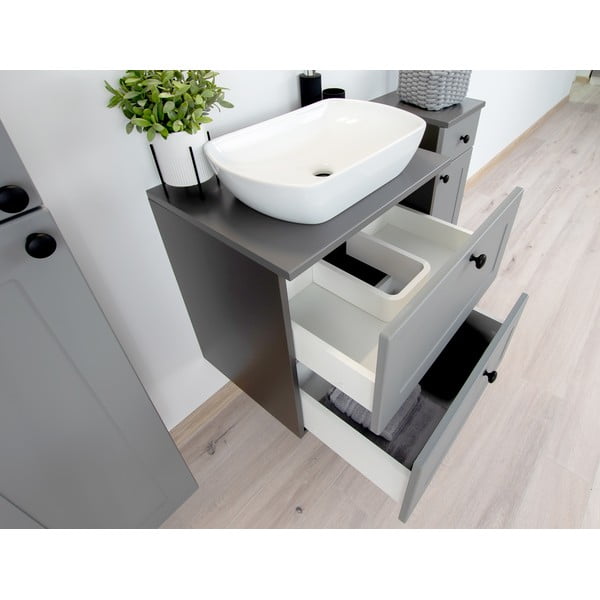 Mobile basso sospeso grigio sotto il lavabo 61,5x60 cm Senja - STOLKAR-image-3