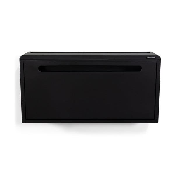 Scarpiera nera in metallo con ante ribaltabili/da parete 76x38x18 cm Sportiva – Spinder Design-image-2